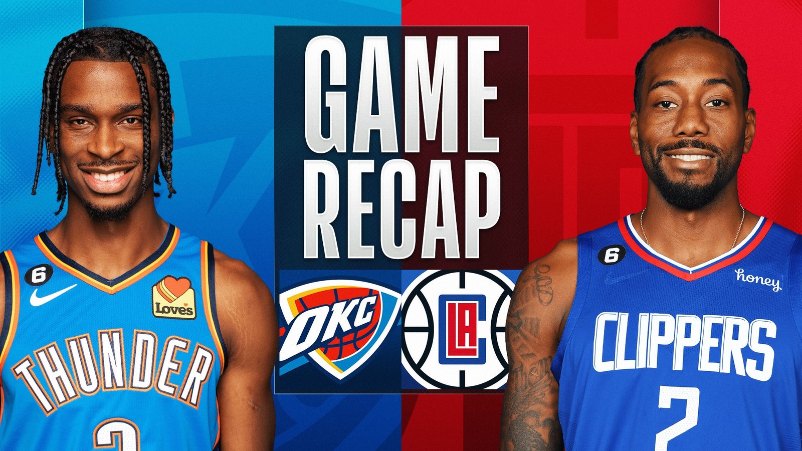 la clippers vs okc thunder match player stats