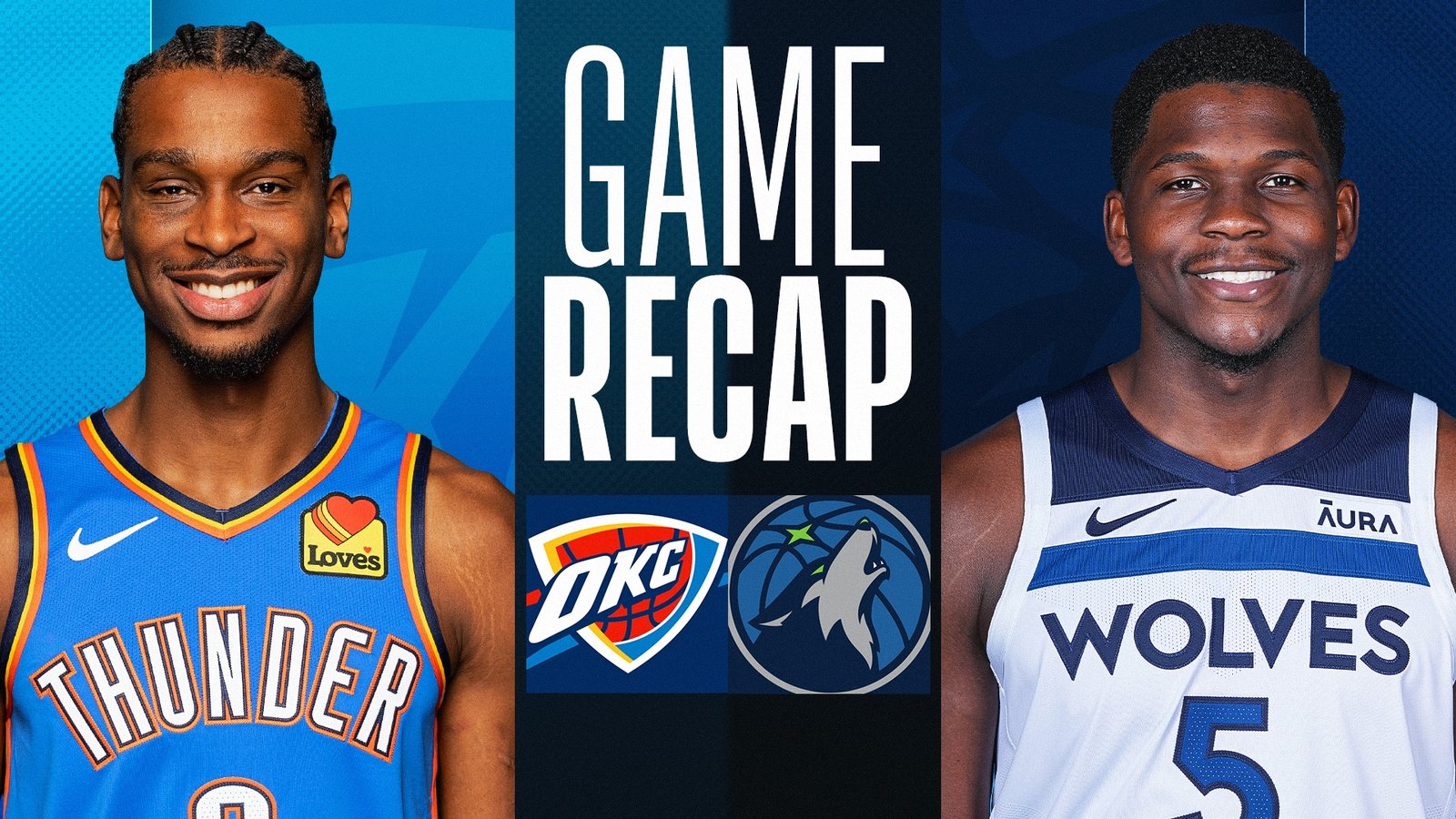 okc thunder vs timberwolves match player stats